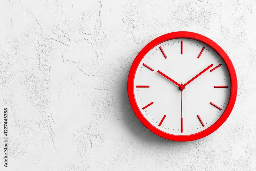 Aufkleber A minimalist design of a ticking clock with the second hand highlighted in red, symbolizing the urgency of a crucial moment, set against a clean white background