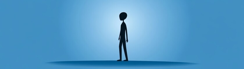 Fototapeta premium Majestic silhouette man on hill embracing the vast horizon and colorful sky silhouette