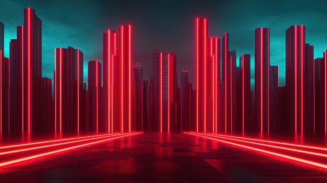 Holographic stock chart dropping sharply, red neon lines, glitch effect, futuristic style representing financial instability , closes up