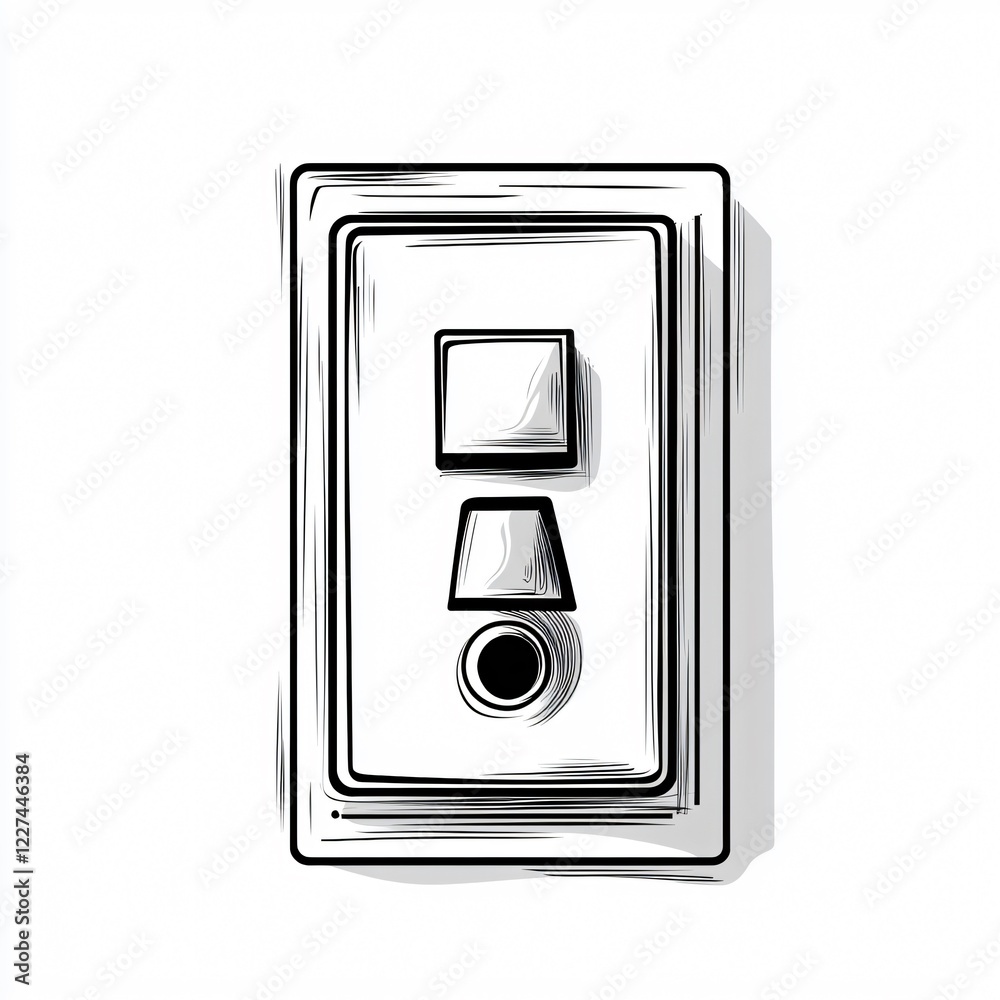 Canvas Prints dynamic switch cartoon vector illustration in black and white for projects