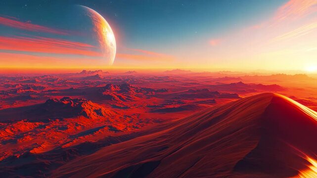 Epic Sci-Fi Landscape of an Unknown Planet at Dawn - made with Generative AI