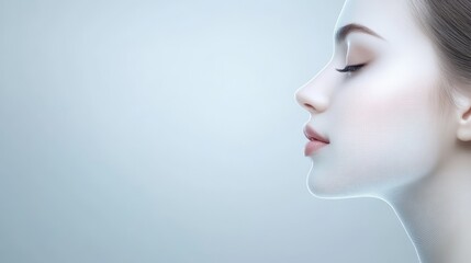 Fototapeta premium Futuristic woman with enhanced features vision of beauty and technology in digital world