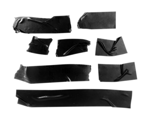 set of black electrical tape isolated on white