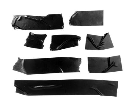 set of black electrical tape isolated on white