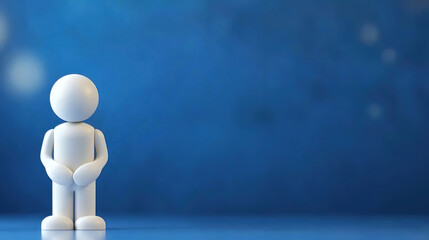 Leadership development grows through training and responsibility. Simple Figure on Blue Background with Soft Light Effects