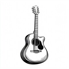 Obraz premium Musical Instrument Cartoon Vector for Design Projects with Black and White Illustration