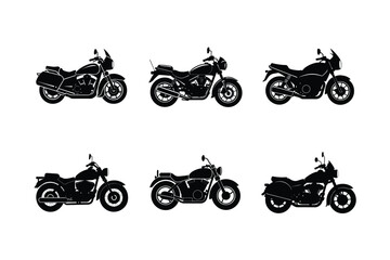 Obraz premium Classic touring motorcycle silhouette isolated on white background