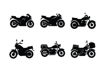 Obraz premium Retro touring bike silhouette on white isolated background