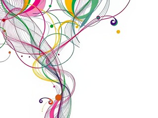 Fototapeta premium Vibrant Mardi Gras Abstract Line Art Patterns