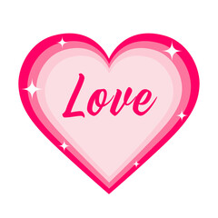 Pink valentine heart. Love symbol. Vector illustration. PNG with transparent background.	