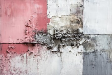 Abstract wall texture with distressed paint in neutral and earthy tones located in an urban setting