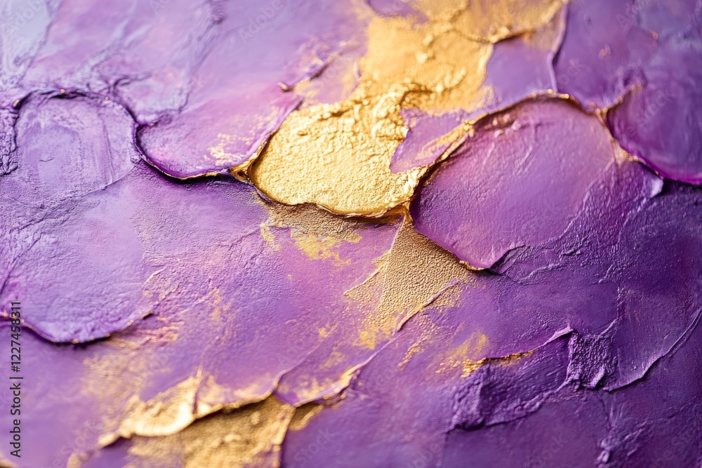 Poster artistic texture featuring purple and gold tones on a surface highlighting abstract design elements