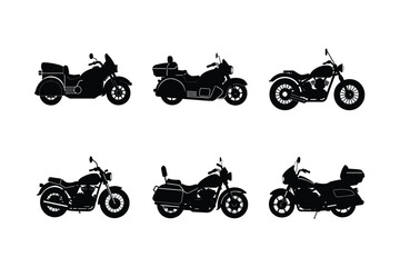 Obraz premium Retro touring bike silhouette on white isolated background