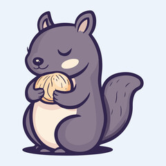 Charming Cartoon Squirrel with Acorn vector illustration