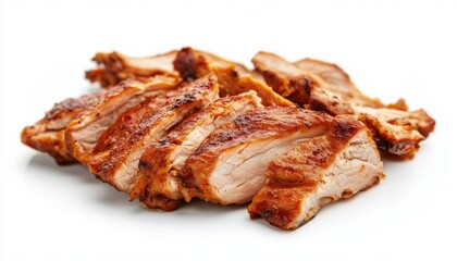 Delicious Grilled Chicken Slices And Chopped Meat For Doner Kebab Served On A White Plate. A Savory And Satisfying Dish.