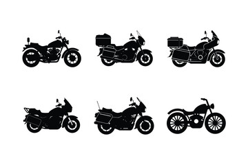 Naklejka premium Motorcycle touring silhouette isolated on white background