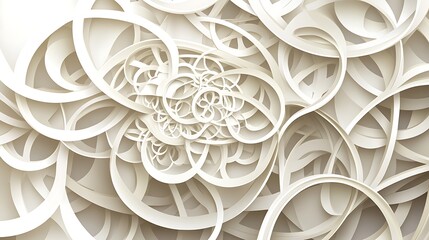 Abstract Cream Colored Swirling Circular Design