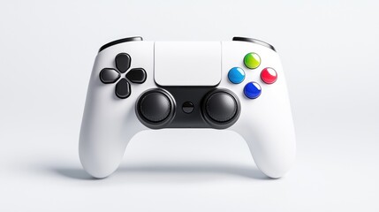 White gaming controller on white background.  Perfect for game ads