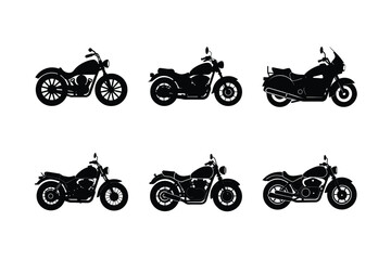 Obraz premium Classic touring motorcycle silhouette isolated on white background