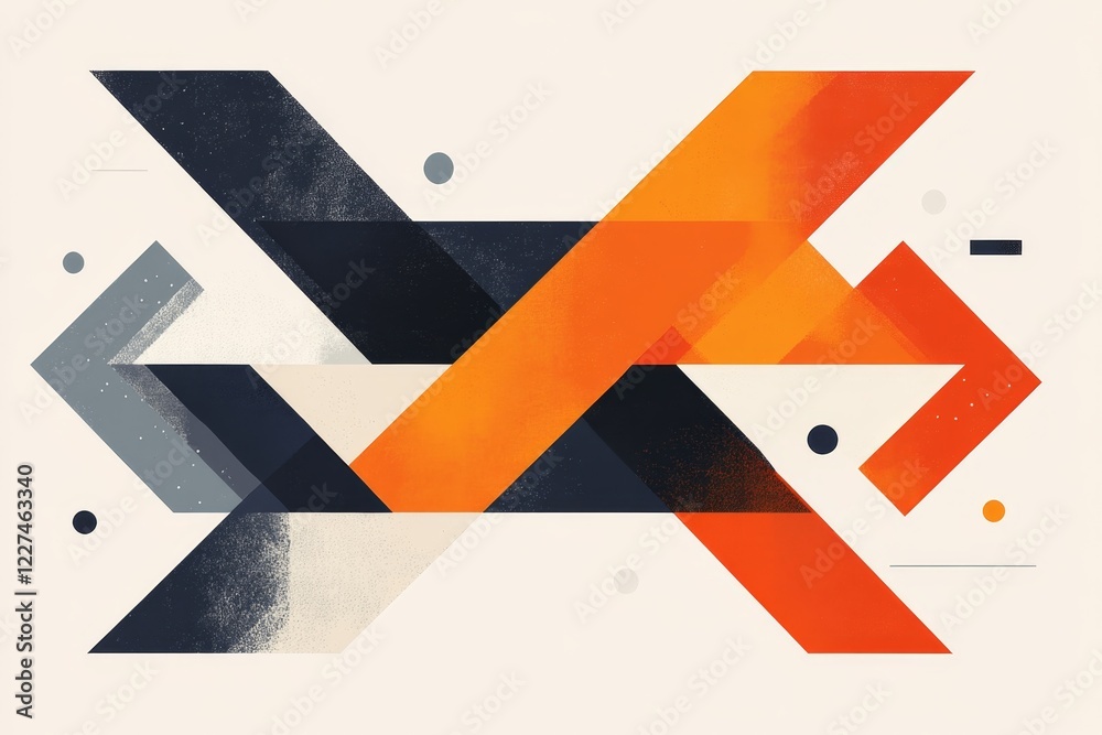 Poster A single downward-pointing arrow intersecting a forked path, symbolizing a critical decision point, rendered with bold lines and simple shapes