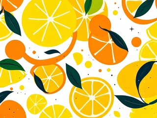 Vibrant Tart Lemon Pattern Background - Abstract Art