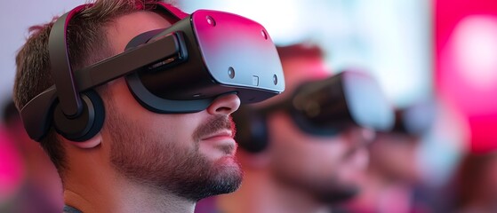 Futuristic VR Conference for Marketers Discussing Branding Strategies and Campaign Analytics