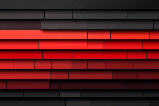 Abstract composition of layered black and red rectangles creating a modern digital background