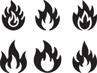 Fire icon silhouette vector. Fire flame logo vector illustration