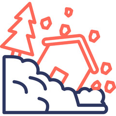 Landslide line color icon