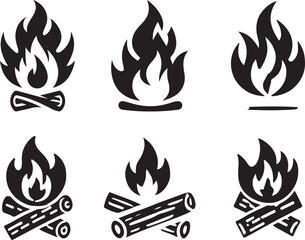 Fire icon silhouette vector. Fire flame logo vector illustration