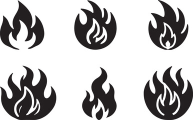 Fire icon silhouette vector. Fire flame logo vector illustration
