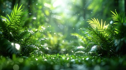 A dense tropical forest with lush greenery in 4K  HD 8K wallpaper Photographic Image
