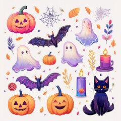 ハロウィンのイラストセット