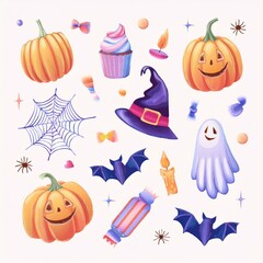 ハロウィンのイラストセット