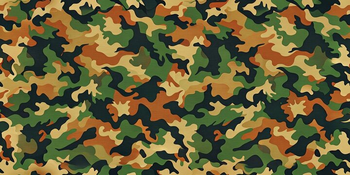 Abstract Bokeh Camo: Blurry Green, Brown, and Beige Military Pattern Background