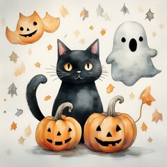 ハロウィンのイラストセット