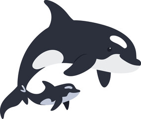vector illustration of a dolphin
