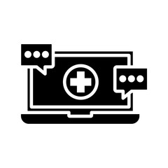 Fototapeta premium Telemedicine or telehealth virtual visit / visit between doctor and patient on laptop for healthcare apps and sites