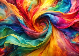 Abstract Colorful Fabric Texture Double Exposure: Dynamic Multicolor Background for Graphic Design & Collage Art