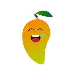 mango fruit character vector illustration. illustration mango isolated on white backgrounds