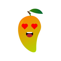 mango fruit character vector illustration. illustration mango isolated on white backgrounds