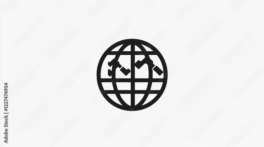 Poster Symbolic representation of a global network interconnected by various elements. Generative AI