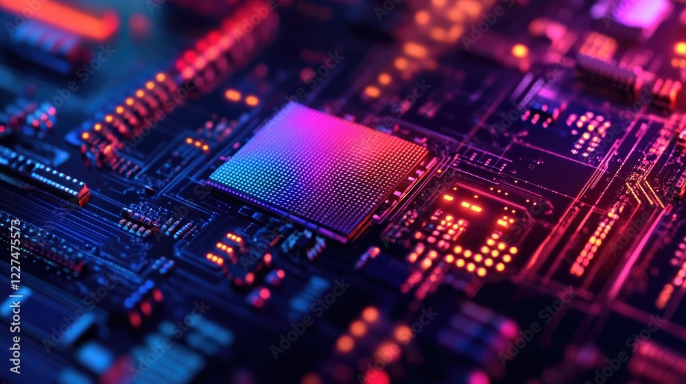 Poster A close-up of digital screen pixels, highlighting the precise RGB arrangement and smooth transitions between colors, displaying the sharp detail of high-definition displays