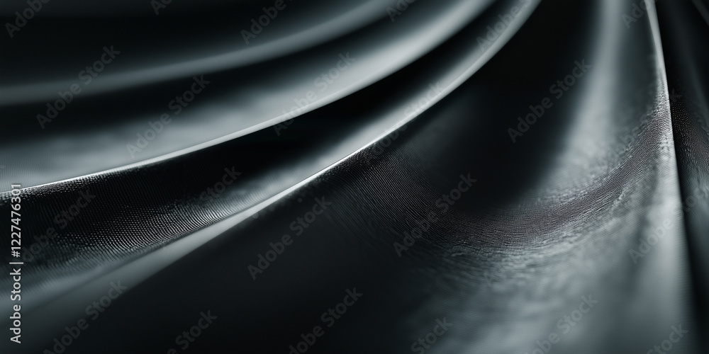 Poster close up of smooth, curved metallic surfaces with sleek and modern texture