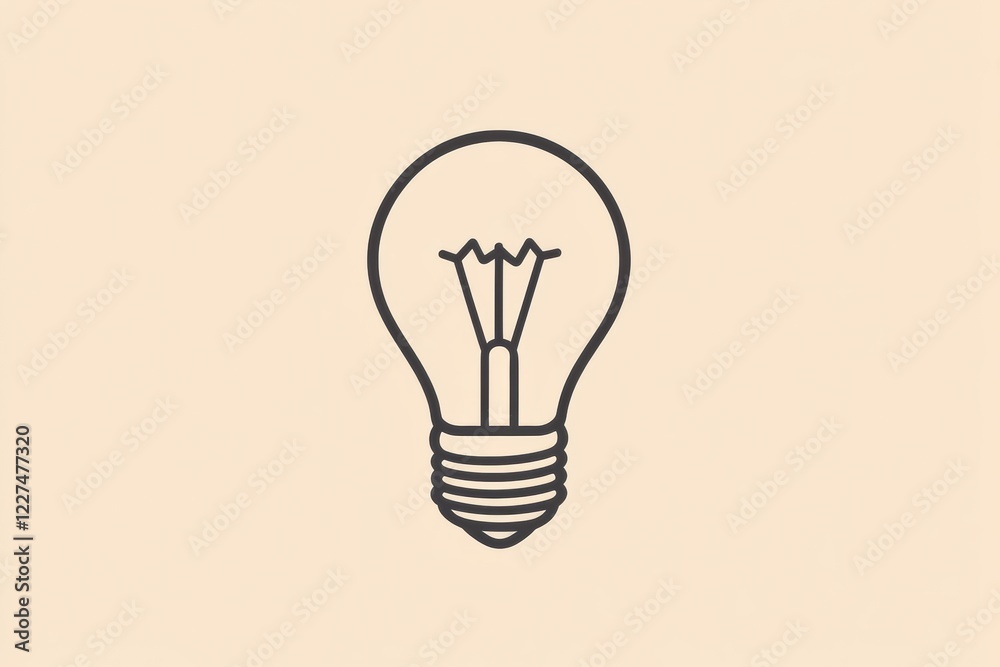 Leinwandbilder bright idea symbol depicted in minimalist style with an illustration of a light bulb on a soft backg