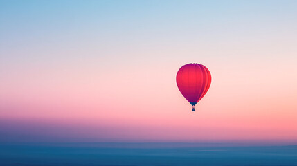 Fototapeta premium Hot air balloon adventure scenic skies travel serene horizon