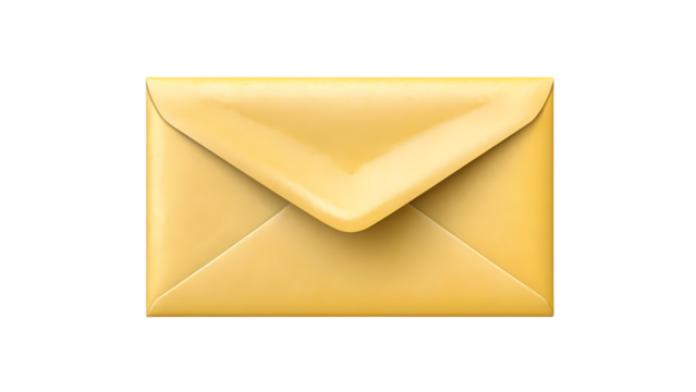 Yellow envelope placed on a plain surface indicating potential for communication and messages