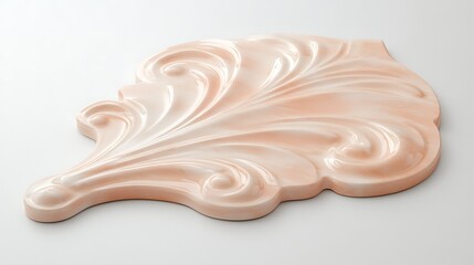 Elegant Peach Swirl Decorative Ceramic Ornament