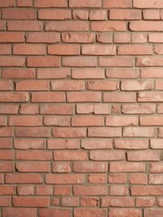 Fototapeta premium Rustic red brick wall background with rough texture and uneven surface, solid, architecture