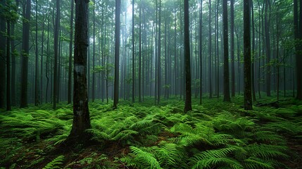 Fototapeta premium A dense tropical forest with lush greenery in 4K HD 8K wallpaper Photographic Image
